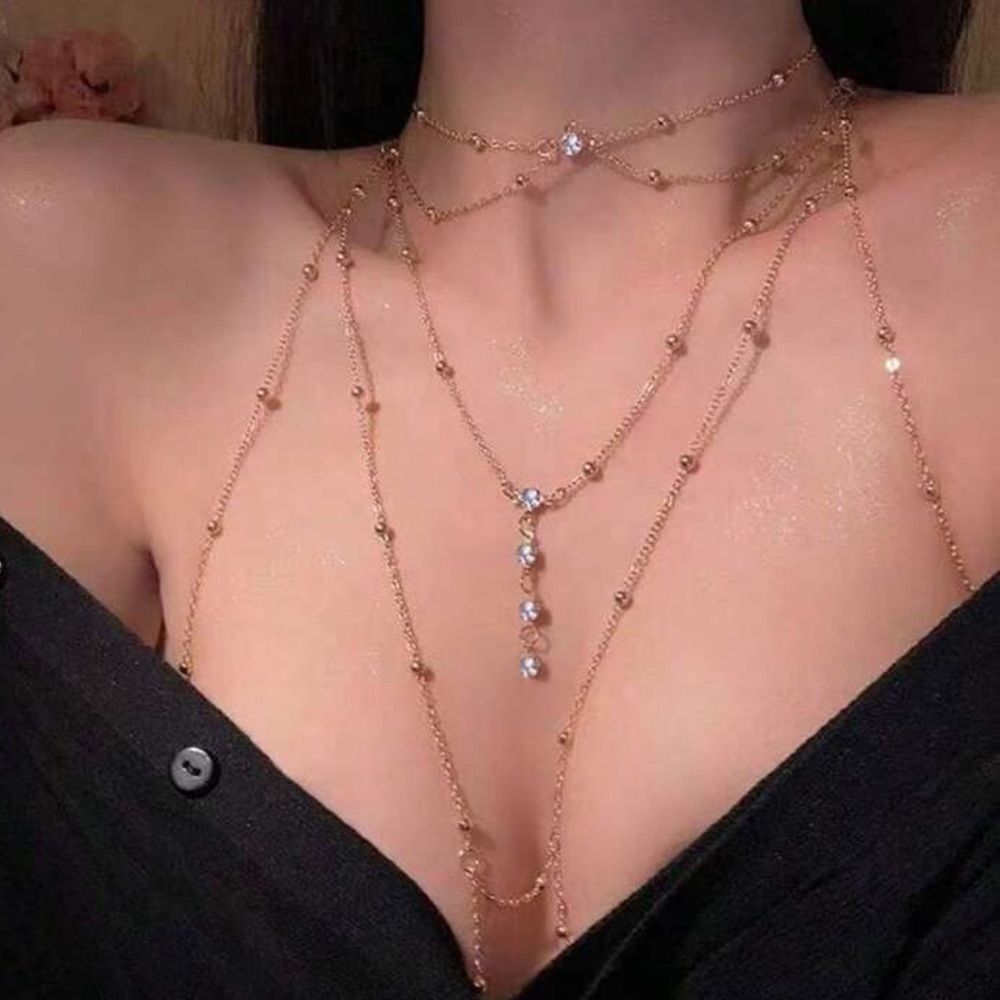 Gold Body Chain Necklace R261 - Picture 3 of 4